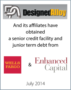 July 2014: Origin Merchant Partners Advises Designed Alloy Products and Alloy Rod Products on Successfully Restructuring their Debt Capital