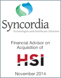 November 2014: Origin Merchant Partners Advises Syncordia on the Acquisition of HSI