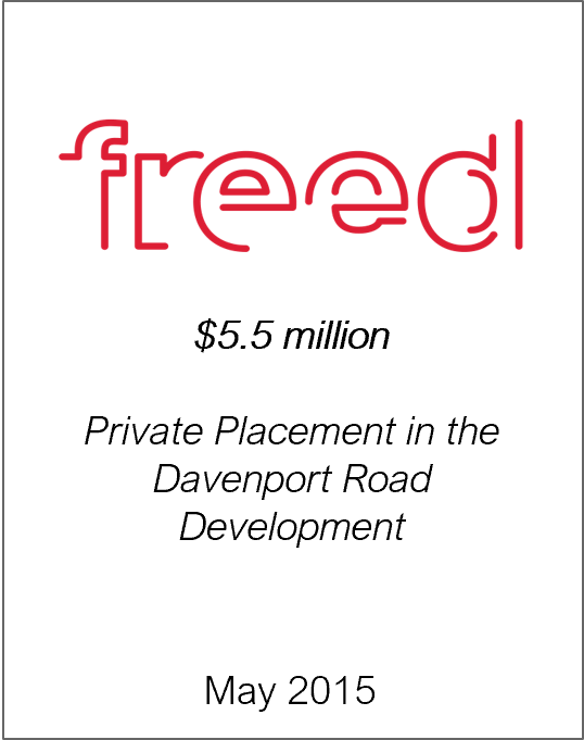 May 2015: Origin Merchant Securities Inc. Acts as Agent to Freed Developments on its Private Placement