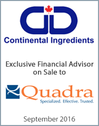 September 2016: Origin Merchant Partners Advises Continental Ingredients Canada Inc. on Sale to Quadra Chemicals Ltd.