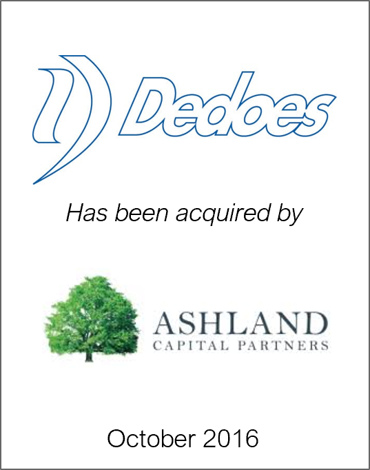 October 2016: Origin Merchant Partners Acts as Exclusive Financial Advisor to Dedoes Industries on its sale to Ashland Capital Partners