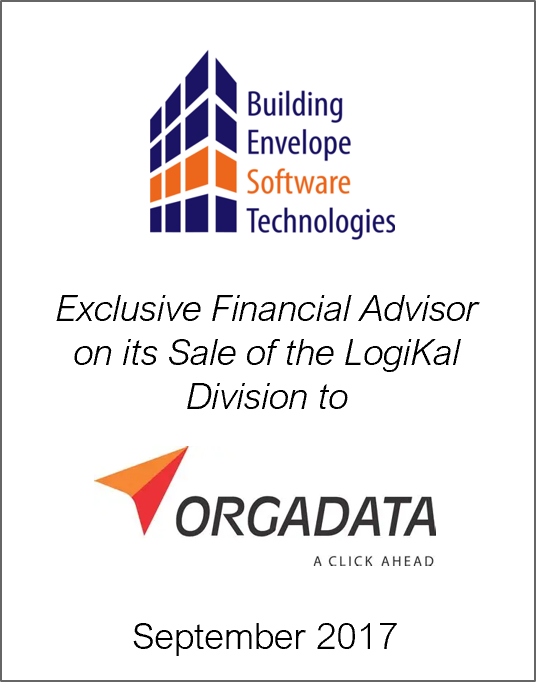 Sept 2017: Origin Merchant Partners Advises Building Envelope Software Technologies on the Sale of its LogiKal Division to Orgadata AG