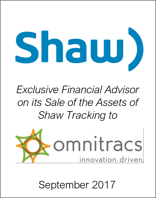 September 2017: Origin Merchant Partners Advises Shaw Communications on the Sale of Shaw Tracking to Omnitracs