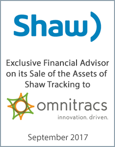 September 2017: Origin Merchant Partners Advises Shaw Communications on the Sale of Shaw Tracking to Omnitracs