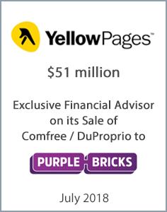 July 2018: Origin Merchant Partners Advises Yellow Pages on the Sale of the Comfree / DuProprio Network to Purplebricks