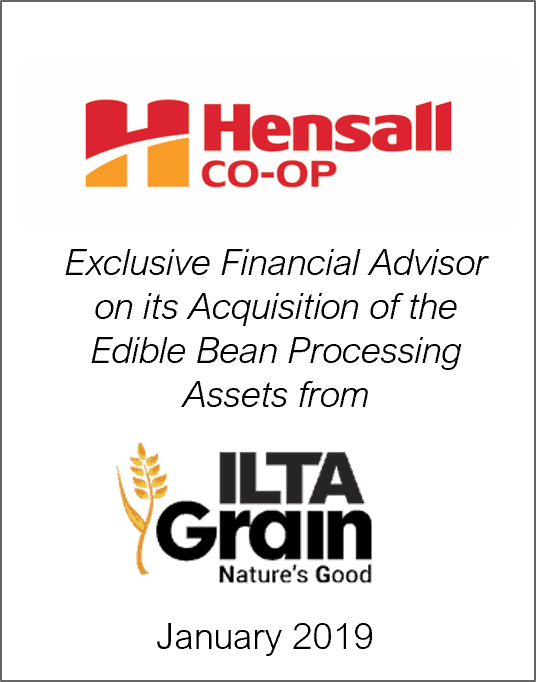 January 2019: Origin Merchant Partners Advises Hensall District Co-operative, Inc. on its Acquisition of Processing Assets from ILTA Grain Inc.