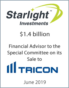 June 2019: Origin Merchant Acts for Starlight U.S. Multi-Family Core Fund on $1.4 billion Sale to Tricon Capital Group