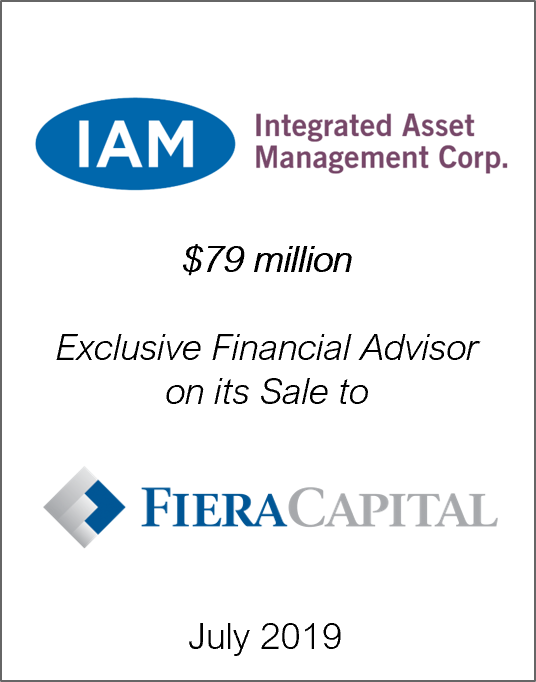 July 2019: Origin Merchant Partners Advises Integrated Asset Management on its Sale to Fiera Capital