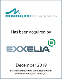 December 2019: Origin Merchant Partners Acts as Exclusive Financial Advisor to Micropen Technologies on its sale to Exxelia