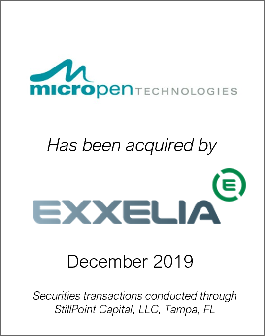December 2019: Origin Merchant Partners Acts as Exclusive Financial Advisor to Micropen Technologies on its sale to Exxelia