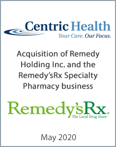 May 2020: Origin Merchant Partners Advises Centric Health Corp. on its Acquisition of Remedy Holdings Inc and the Remedy’sRx Specialty Pharmacy Business