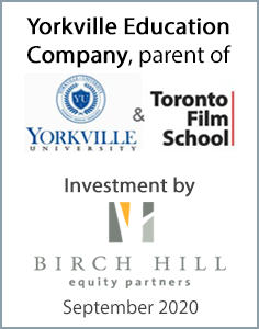 September 2020: Origin Merchant Partners Advises Yorkville Education Company on its Investment by Birch Hill Equity Partners