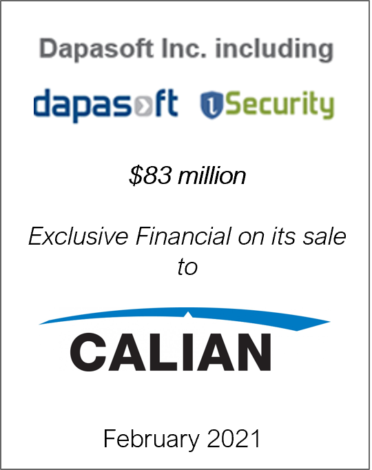 February 2021: Origin Merchant Partners Acts as Exclusive Financial Advisor to Dapasoft Inc. on its Sale to Calian Group Ltd.