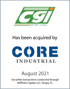 August 2021: Origin Merchant Partners Acts as Exclusive Financial Advisor to CGI Automated Manufacturing on its sale to CORE Industrial Partners
