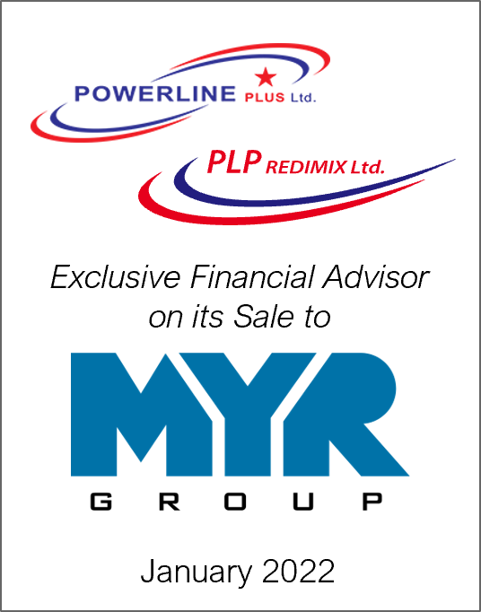 January 2022: Origin Merchant Partners Acts as Exclusive Financial Advisor to Powerline on its sale to MYR Group