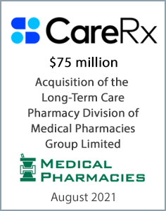August 2021: Origin Merchant Partners Advises CareRx Corp. on its Acquisition of the Long-Term Care Pharmacy Division of Medical Pharmacies Group Limited