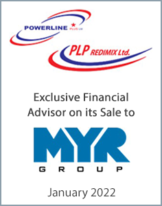 January 2022: Origin Merchant Partners Acts as Exclusive Financial Advisor to Powerline on its sale to MYR Group