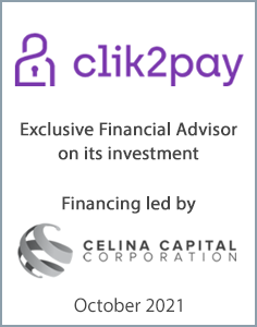 October 2021: Origin Merchant Securities Inc. Advises Clik2Pay on its Series A Financing