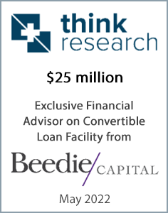 May 2022: Origin Merchant Partners Advises Think Research on its $25 million convertible loan facility