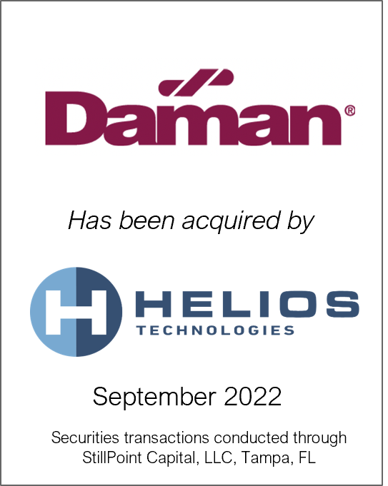 September 2022: Origin Merchant Partners Advises Daman Products Company on its sale to Helios Technologies