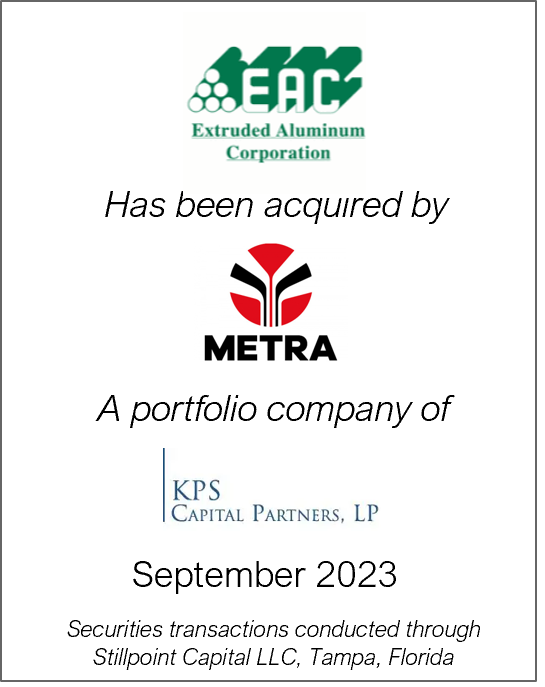 September 2023: Origin Merchant Partners Advises Extruded Aluminum Corporation on its sale to Metra S.p.A.