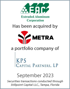September 2023: Origin Merchant Partners Advises Extruded Aluminum Corporation on its sale to Metra S.p.A.