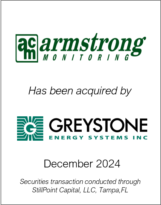 December 2024: Origin Merchant Partners acted as Financial Advisor to Armstrong Monitoring on its Sale to Greystone Energy Systems