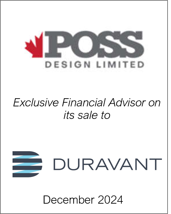 December 2024: Origin Merchant Partners Acted as Exclusive Financial Advisor to POSS Design Limited on its Sale to Duravant LLC