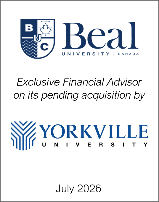 July 2026: Origin Merchant Partners Acted as Financial Advisor to Beal University Canada on its Pending Acquisition by Yorkville University