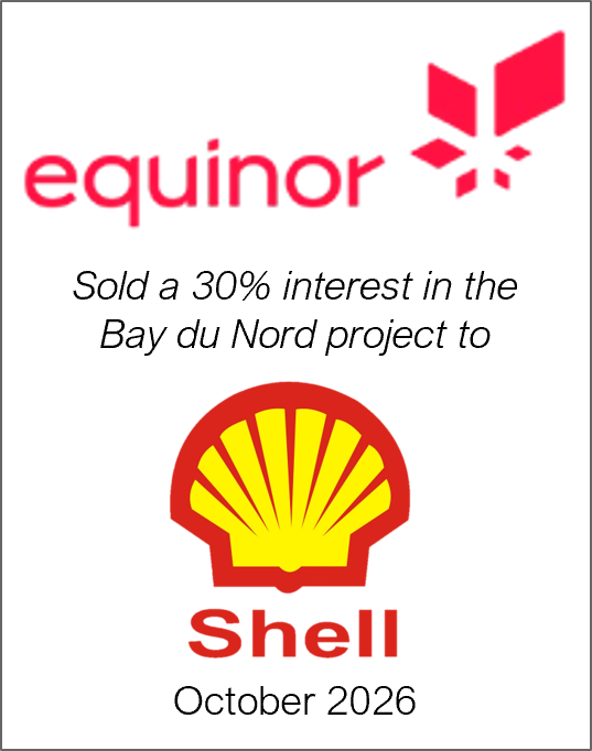 October 2026: Origin Merchant Partners Advises Equinor ASA on the Disposition of a 30% Interest in the Bay du Nord Offshore Oil Development to Shell plc